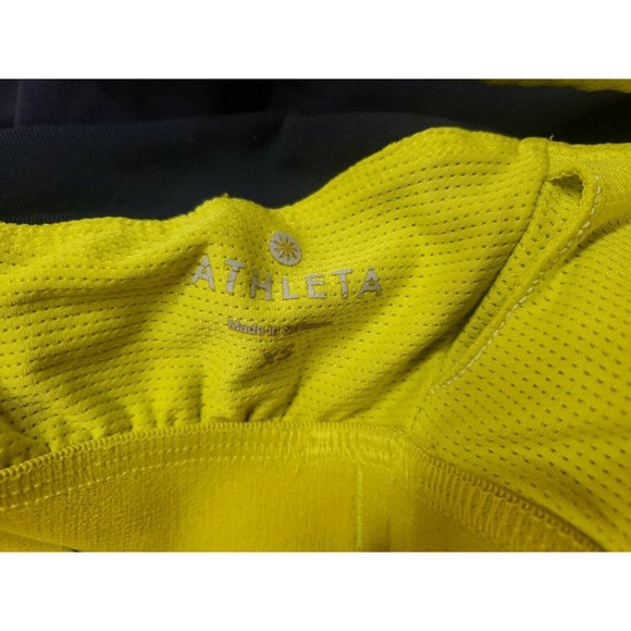 Athleta Tank Top XS Bra Blue Yellow Yoga Gym Padded Bra - Picture 4 of 7